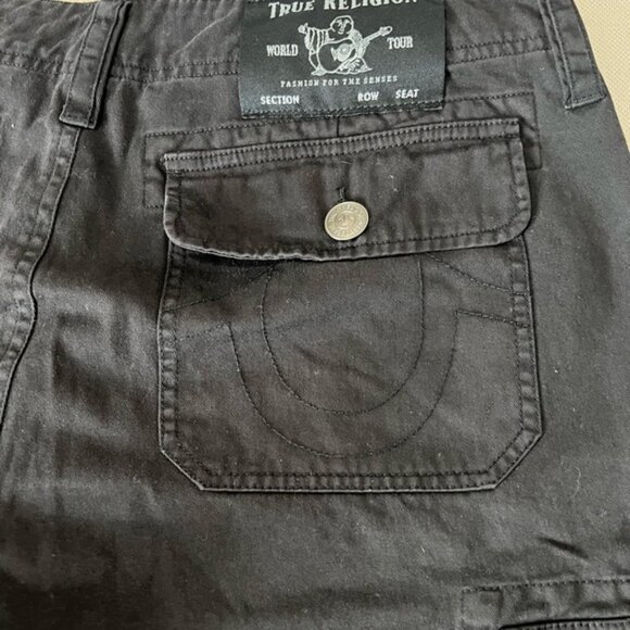True Religion Men's Dark Cargo Shorts - Picture 3 of 7
